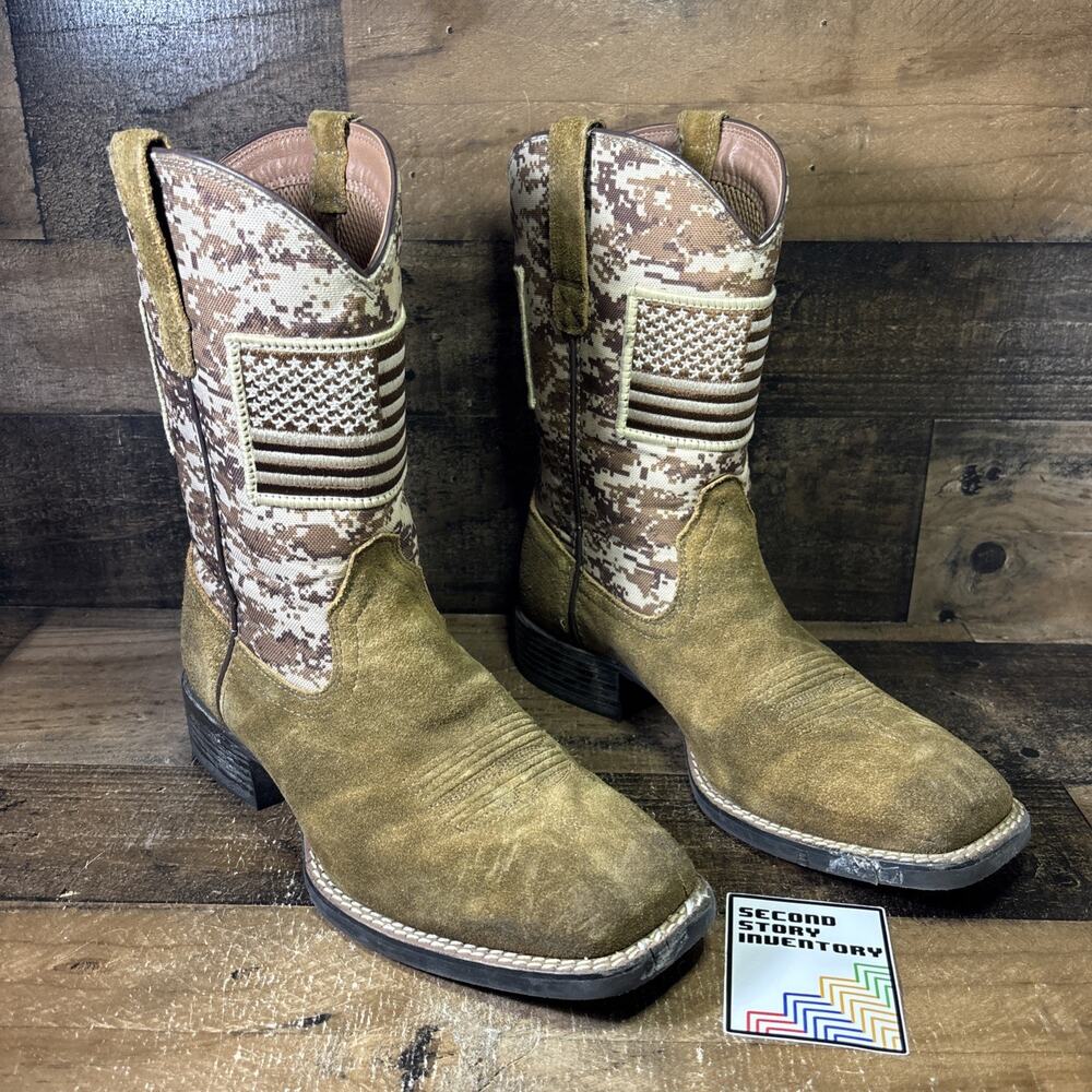 Ariat Boots Sport Patriot Camo American Flag 10019959 Size 8 D
